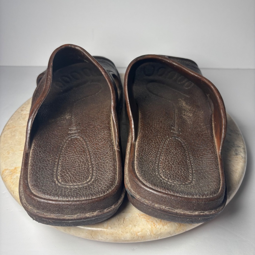 Pali Hawaii Sandals Size 12 Brown Classic Turtle Logo Slide Sandals Mens - Picture 2 of 6